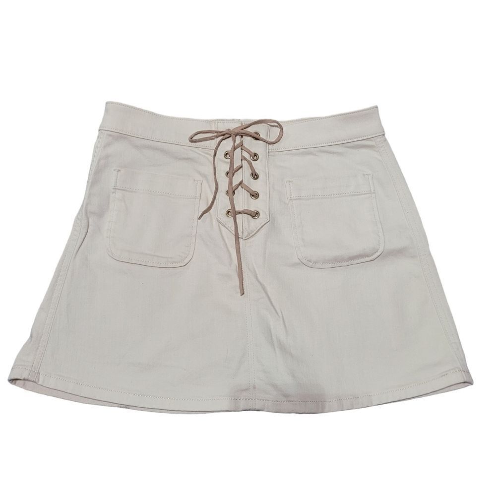Express Jean cream corset front skirt